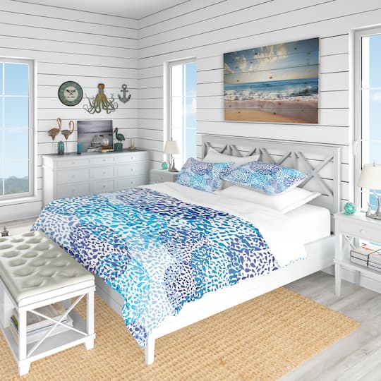 Designart 'Sea Motif Pattern' Nautical & Coastal Bedding Set